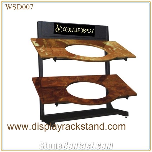 White-Granite Display Stand Waterfall Stone Display Rack Granite-Slabs Sliding Metal Displays Black-Galaxy-Granite Display Racks Showroom Brazil-Granite China Display Racks