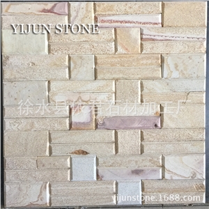 Quartzite Cultured Stone, Ledge, Brick Stacked Stone