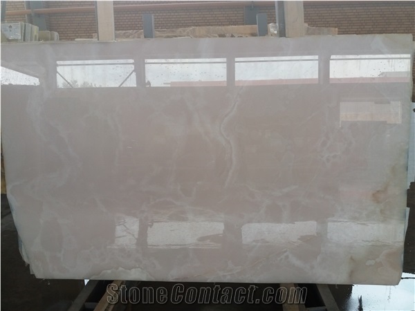 Light Pink Onyx with White Stripes and Veins