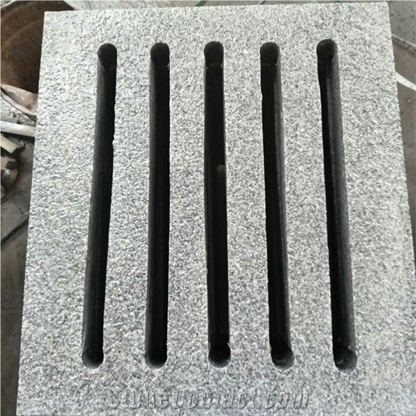 Water Drainage Panel Stone Panel Rainwater Drain Rain Drainage Pavers Groove Panel G343 Grey Granite Flamed