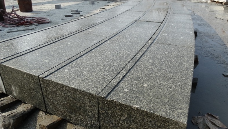 Flos Sophorae Green Chinese Granite for Kerbstone Road Paving, Courtyard, Flamed
