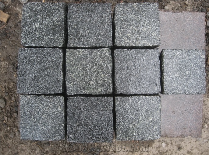G399 Chinese Granite for Cube Stone,Floor Covering, Courtyard Road Pavers,Natural Split,Flamed