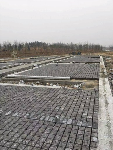 New G684 South Africa Black Chinese Granite for Cube Stone, Paving Set, Floor Covering,Courtyard Road Pavers,Flamed,Natural Split