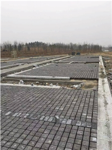 New G684 South Africa Black Chinese Granite for Cube Stone, Paving Set, Floor Covering,Courtyard Road Pavers,Flamed,Natural Split