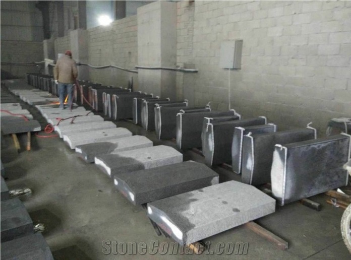 New G684 South Africa Black Granite for Kerbstones,Flamed