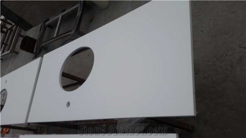Fabracation White Quartz Stone Countertops