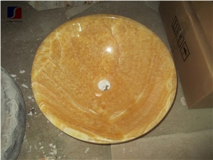 Coloprhony Onyx Basin,Honey Onyx Basin,Round Stone Wash Basin,Yellow Marble Sinks & Basins