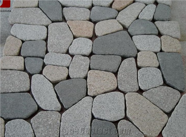 Granite Cubes on Net, Dayang Red&G603&G682&G654 Pavers, Natural Split/Tumbled Paving Sets, for Driveway & Garden & Courtyard Paving