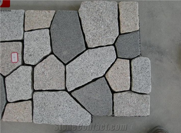Granite Cubes on Net, Dayang Red&G603&G682&G654 Pavers, Natural Split/Tumbled Paving Sets, for Driveway & Garden & Courtyard Paving