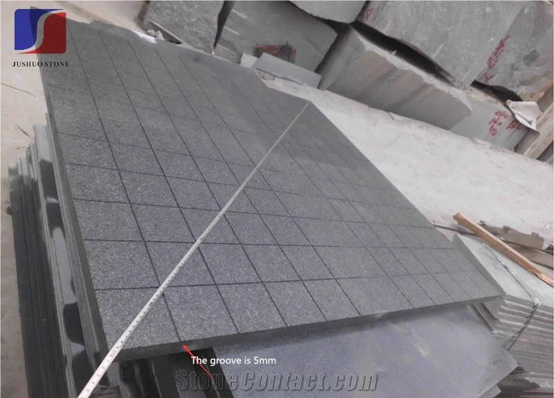 Grooved G654 Granite Paving Stone Tile,Flamed G654 Tiles,Floor Covering & Capping & Cladding,Walkway,Stepping Panel,Sesame Dark,Padang Dark / Impala
