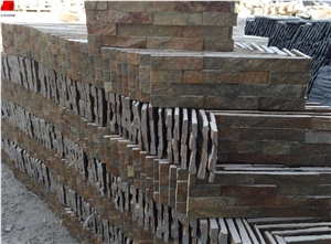 Rusty Slate,Sunset Split Face Slate Stone Panels,Multicolor Slate Stone Wall Panels,Z Clad Stone Cladding,Corner Slate Stone