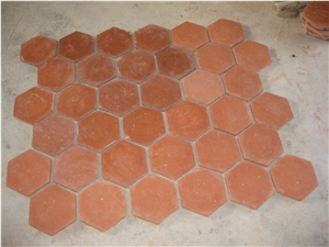 Antique Hexagon Handmade Terracotta Tile