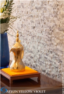 Afyon Yellow Violet, Afyon Violet, Turkish Afyon Violet, Purle Veins, Yellow Veins, White Marble, Paonazetto Marble, Polished Afyon Violet
