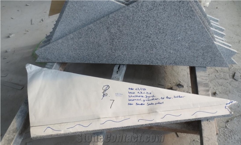 Polished New G603 Light Grey Irregular Granite Stairs
