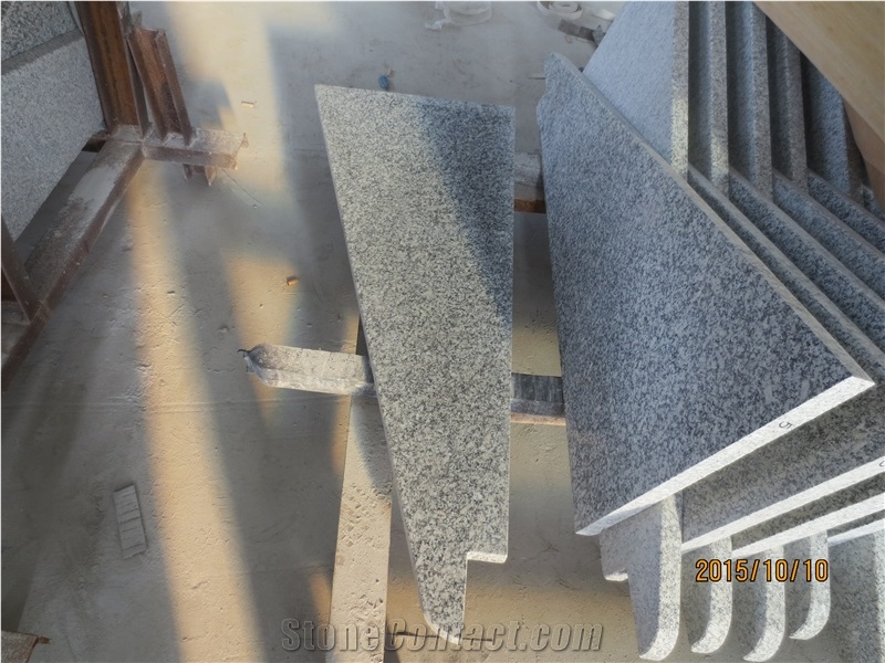 Polished New G603 Light Grey Irregular Granite Stairs