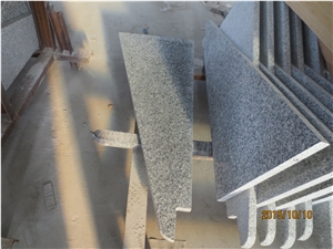 Polished New G603 Light Grey Irregular Granite Stairs