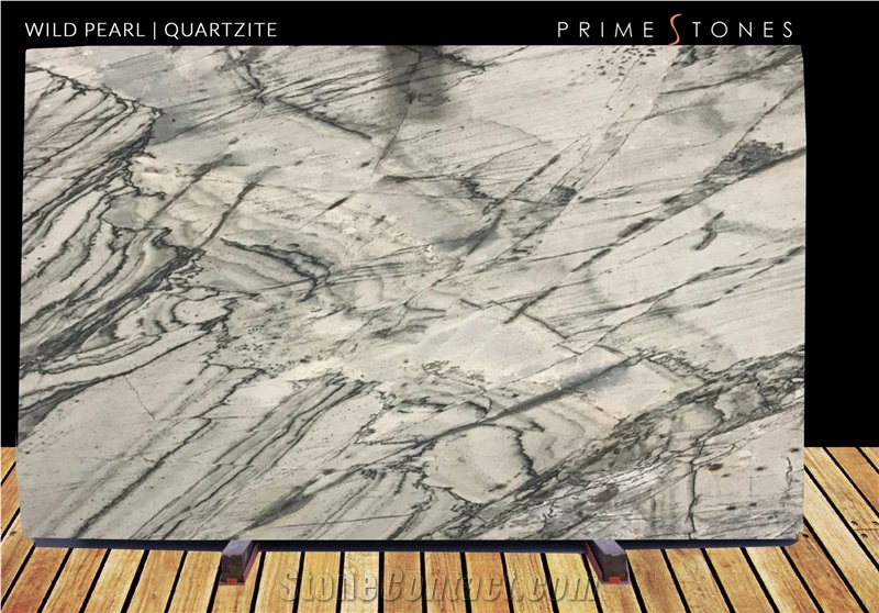 Wild Pearl Quartzite Polished Slabs, Brazil White Quartzite