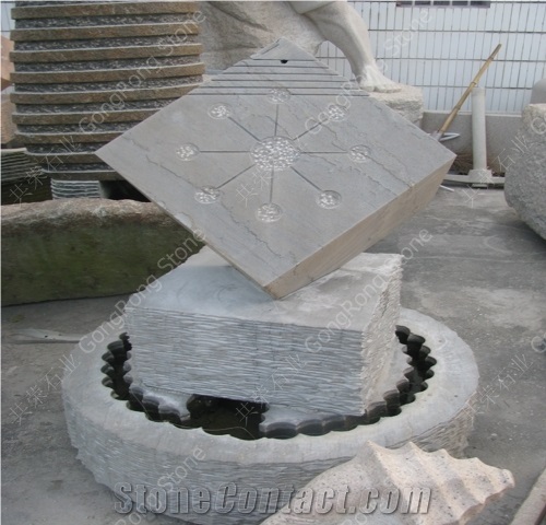 White Granite Fountain Sculpture