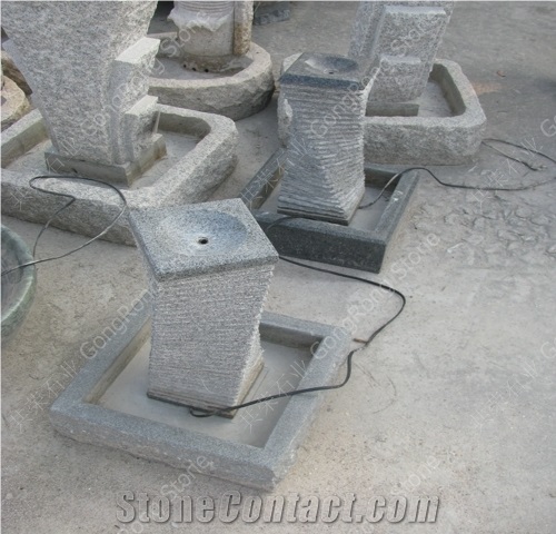 White Granite Fountain Sculpture