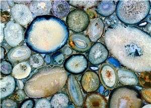 Blue Agathe Semiprecious Stone Slabs