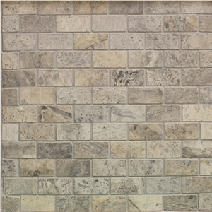 Silver Travertine Honed Filled Mosaic Tiles Silver Travertine Honed Filled Mosaic Tiles