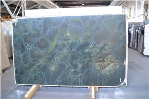 Green Peas Quartzite Polished and Leathered 3cm Slabs, Vitoria Regia Quartzite