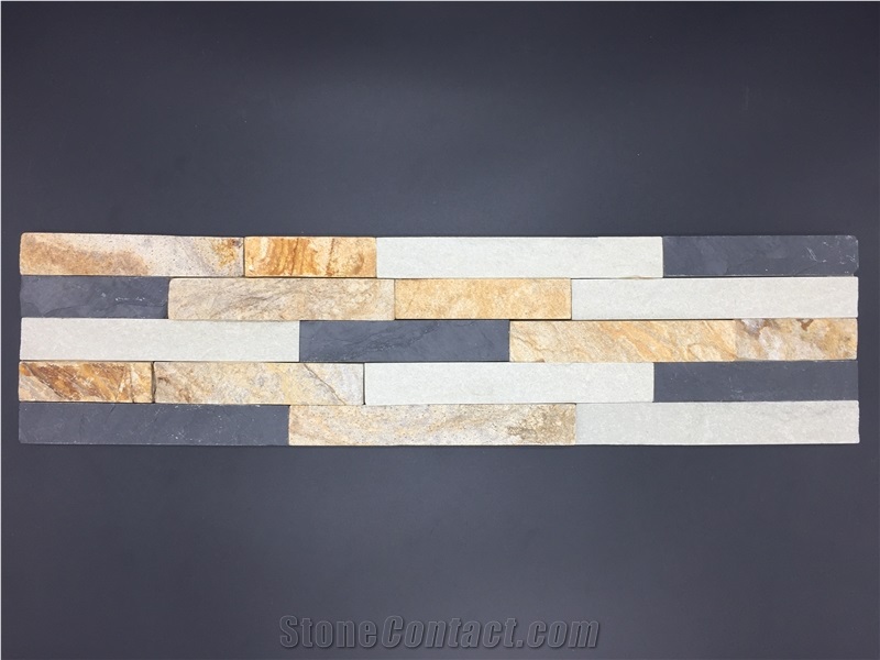 Mixed Colors Slate Wall Panel Tile (600x150mm)