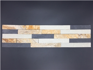 Mixed Colors Slate Wall Panel Tile (600x150mm)