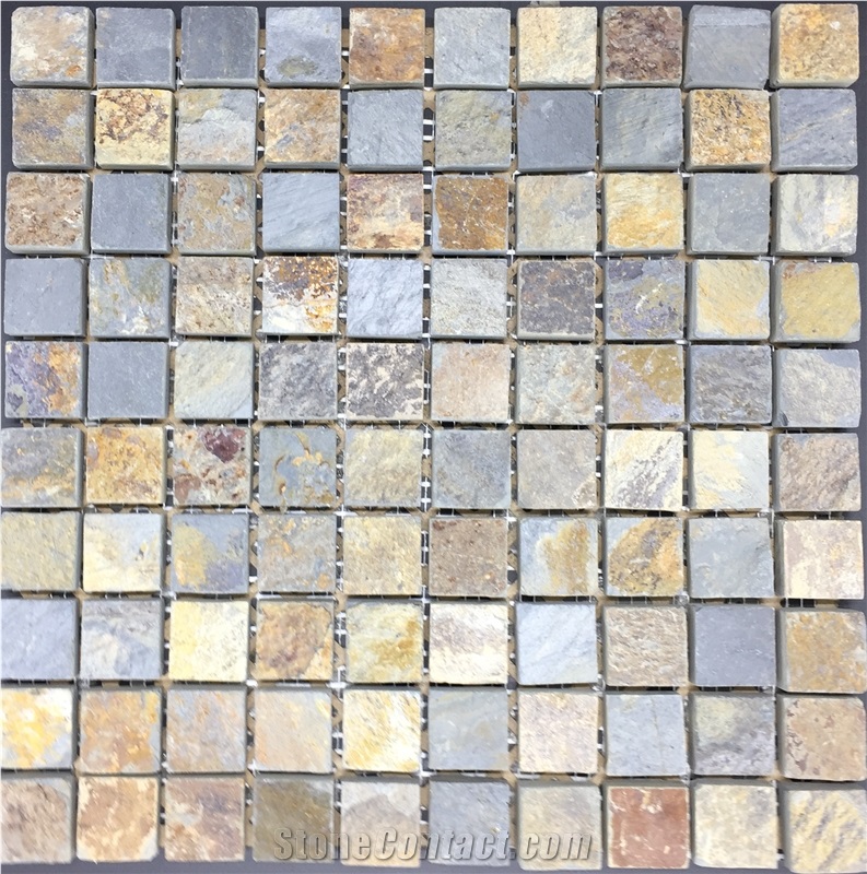 Rustic Blue Slate Mosaic Tile