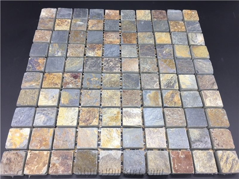 Rustic Blue Slate Mosaic Tile