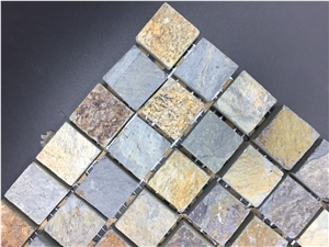 Rustic Blue Slate Mosaic Tile