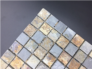 Rustic Blue Slate Mosaic Tile