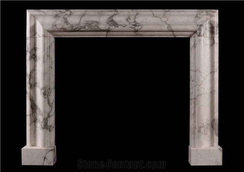 Moulded Fireplace in Arabescato Marble