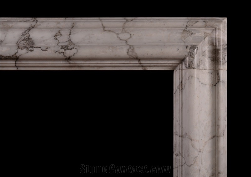 Moulded Fireplace in Arabescato Marble