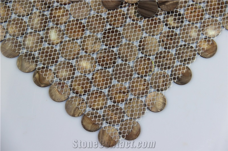 Mop-G29 Rounded Mother Of Pearl Shell Mosaic Slab