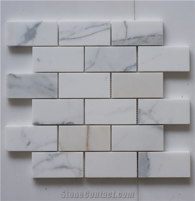 Carrara White Marble Brick Mosaic