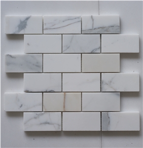 Carrara White Marble Brick Mosaic