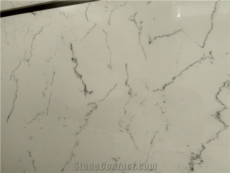 Home Decoration White Veins Grey Quartz Stone