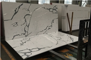 Marble Vein Quartz Engineered Quartz Stone Artificial Quartz Stone/Glacier White