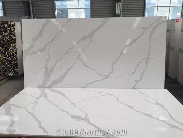 Marble Vein Quartz Engineered Quartz Stone Artificial Quartz Stone/Glacier White