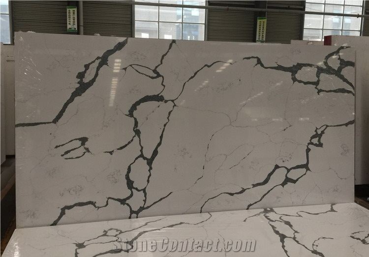Marble Vein Quartz Engineered Quartz Stone Artificial Quartz Stone/Glacier White