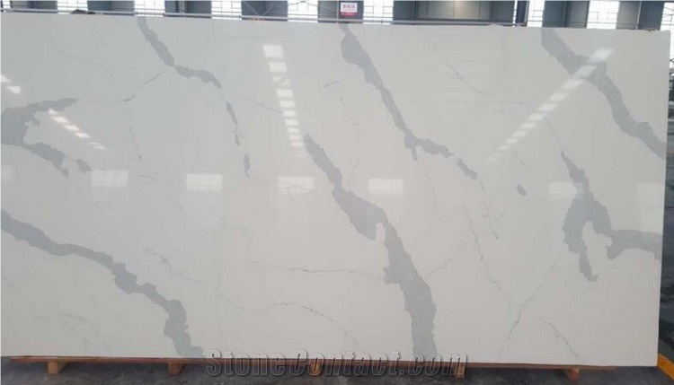 Marble Vein Quartz Engineered Quartz Stone Artificial Quartz Stone/Glacier White