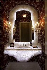 Crystal Quartz Custom Design Vanity Top