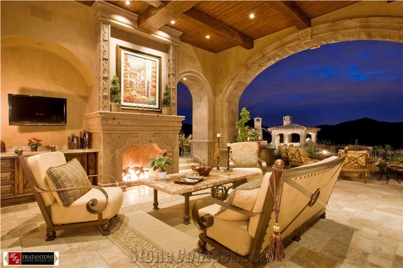 Pinon Santa Lucia Cantera Fireplace