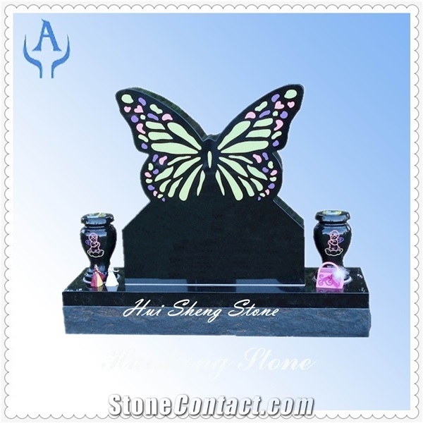 Granit Noir Du Mode Papillon,Plaque,Stele