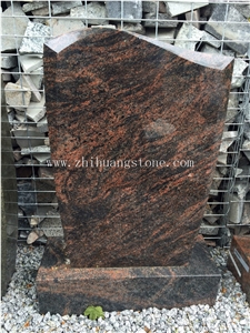 Aurora Granite Rose Carving Headstone Single Monument