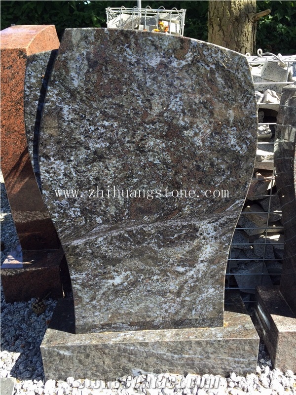 European Style Polished Aurora Granite Tombstone Design/ Monument Design/ Western Style Monuments/ Upright Monuments/ Headstones