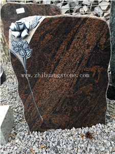 European Style Polished Aurora Granite Tombstone Design/ Monument Design/ Western Style Monuments/ Upright Monuments/ Headstones