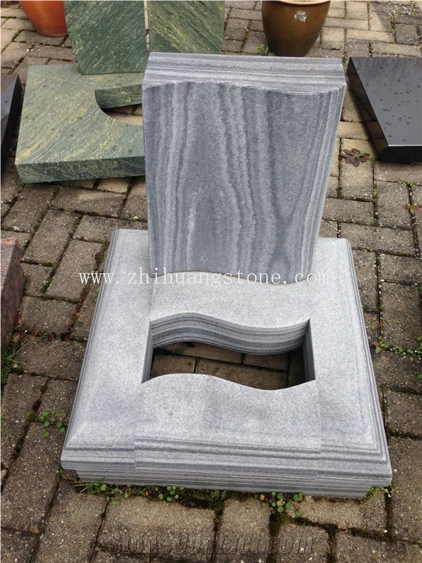 Good Quality Custom Carving Single Style Bahama Blue/ Vizag Blue Granite Western Style Monuments/ Upright Monuments/ Monument Design/ Single Monuments/ Custom Monuments