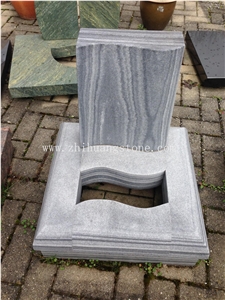 Good Quality Custom Carving Single Style Bahama Blue/ Vizag Blue Granite Western Style Monuments/ Upright Monuments/ Monument Design/ Single Monuments/ Custom Monuments